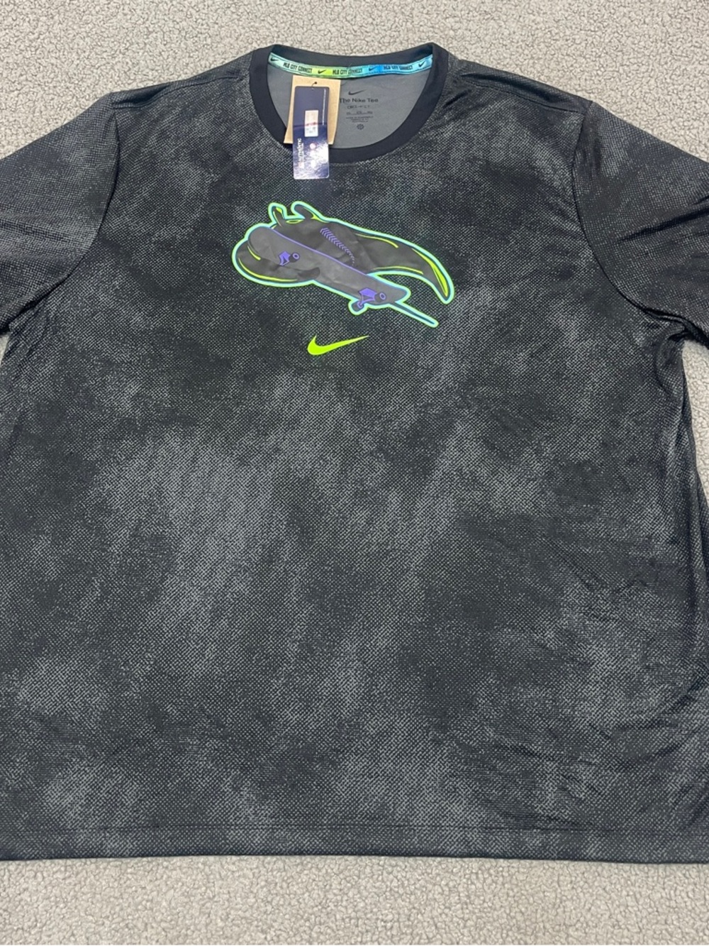 Nike Mens DriFit Tampa Bay Rays City Connect TShirt 3XL Gray Skateboard Logo MLB